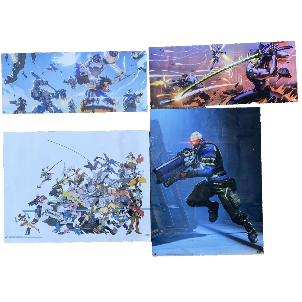 Overwatch Blizzard Poster Soldier 76 Sky Battle Assault Characters Lot‎ 2016